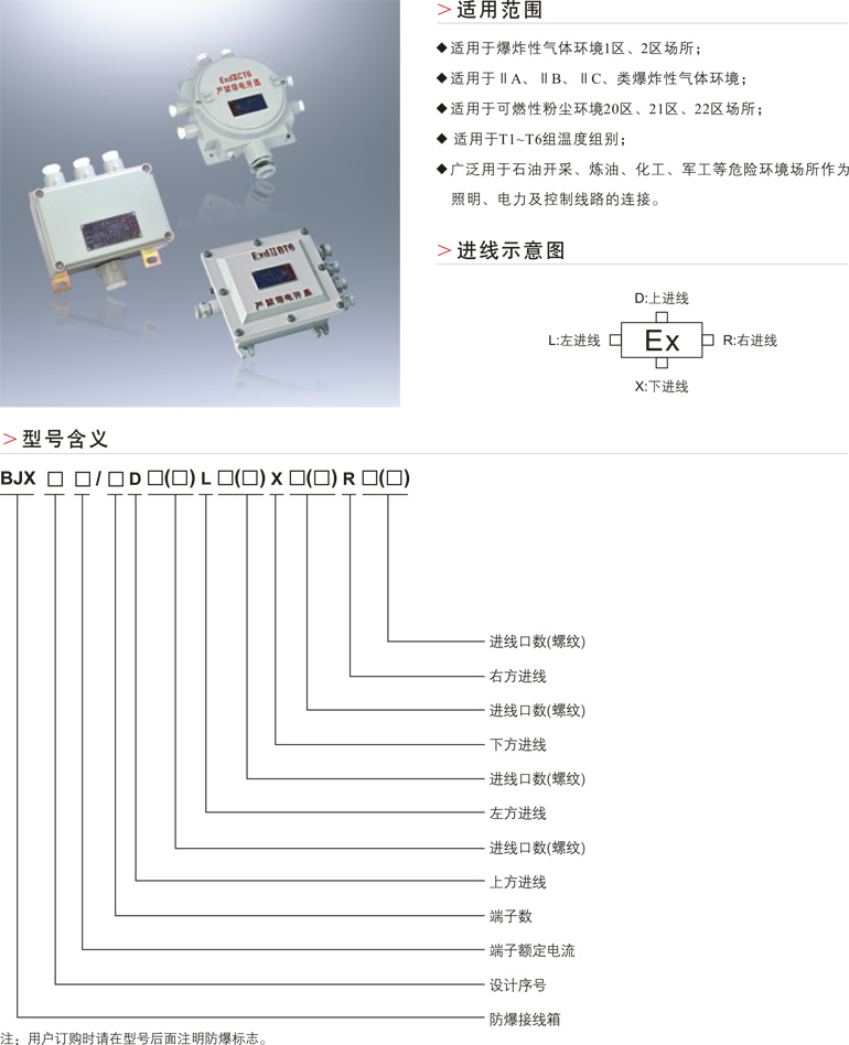 BJX防爆接线箱(e、ⅡB、ⅡC、DIP)