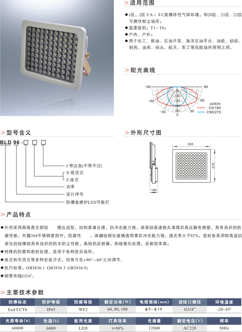 BLD96防爆免维护LED节能灯