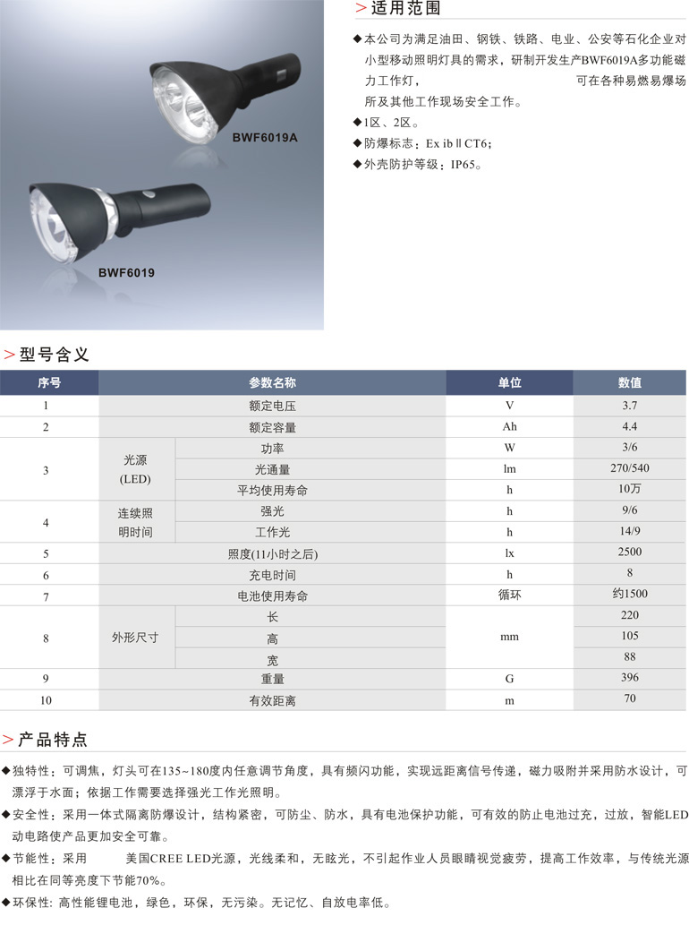 BWF6019A多功能电磁工作灯