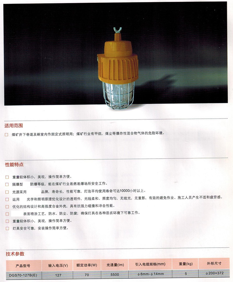 矿用隔爆型泛光灯